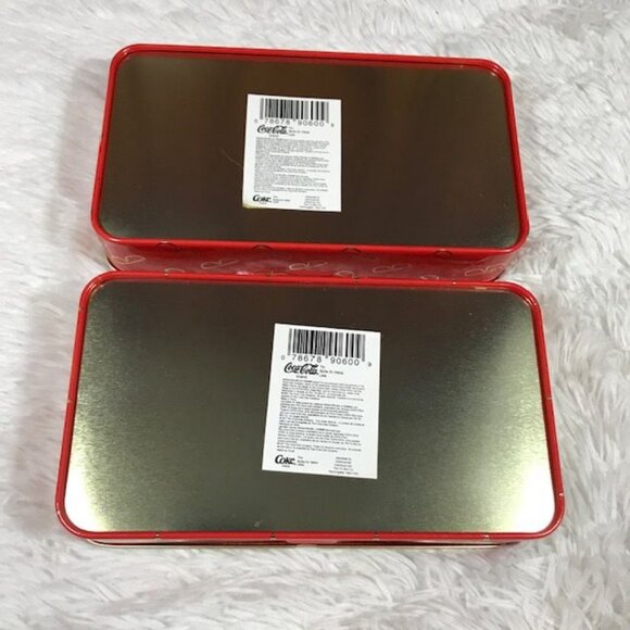 Vintage Set of 2 Coca-Cola Polar Bear 'Always Coca-Cola' Hinged Lid Tins - Picture 11 of 12